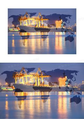 国际物流贸易版图创意设计高清图片